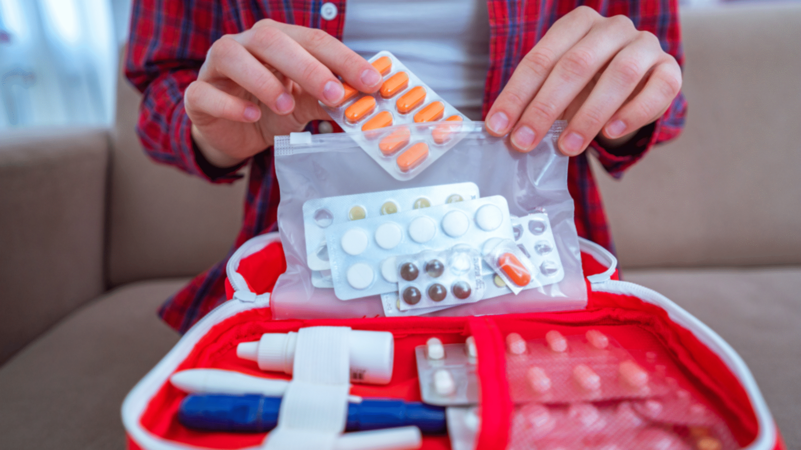 man packing his medication