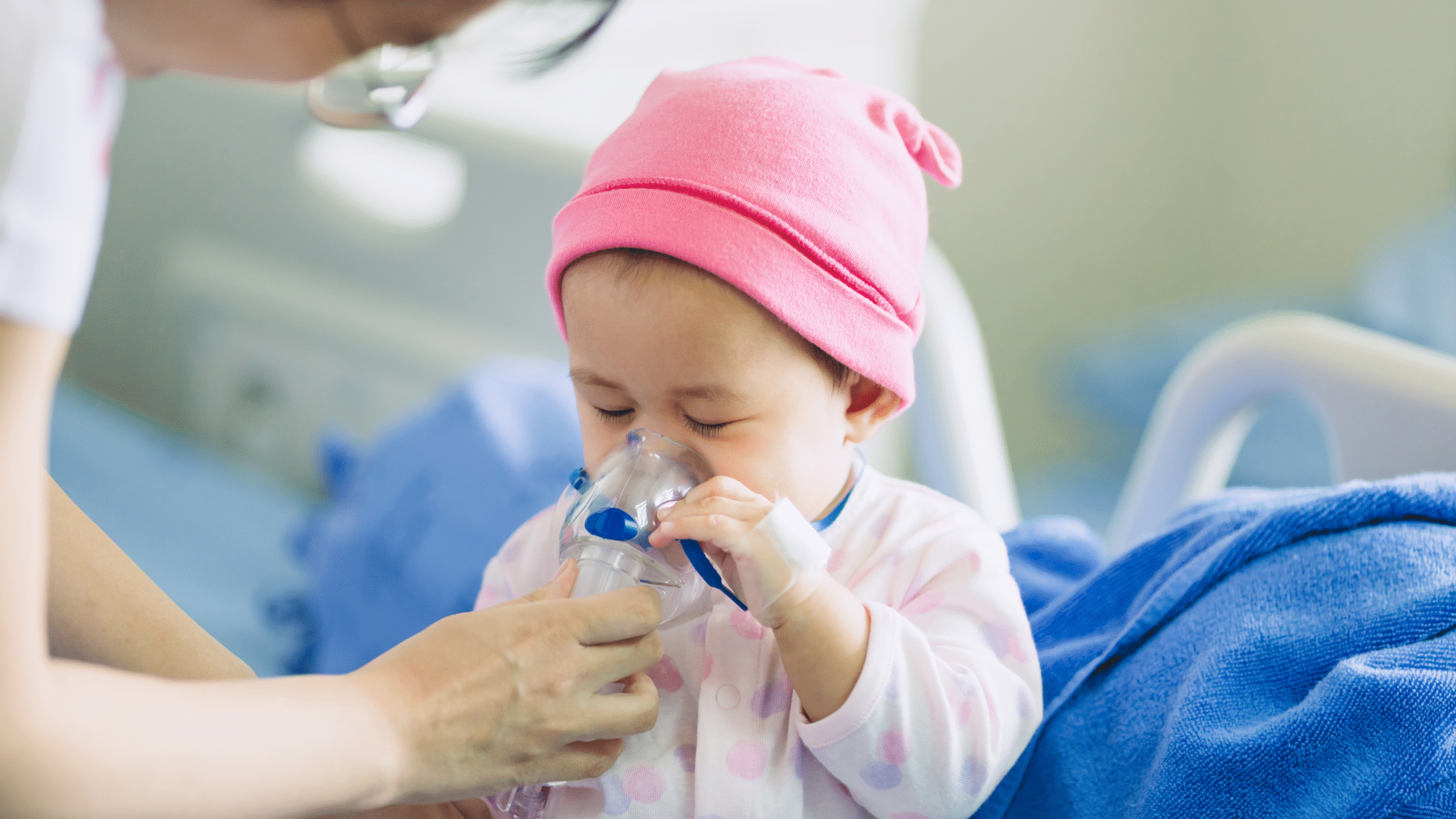 child undergoes breathing treatment at the ER